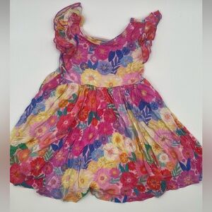 Little Sleepies Bamboo Twirl Dress Size 2T Rainbow Blooms GUC